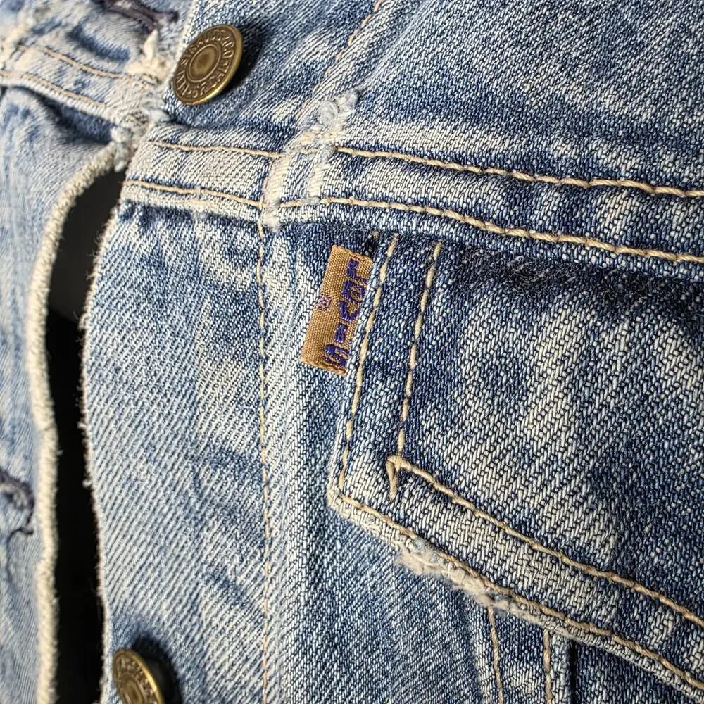 Vintage Levi's 932 Long Denim Chore Jacket Corduroy Collar USA - Picture 2 of 8